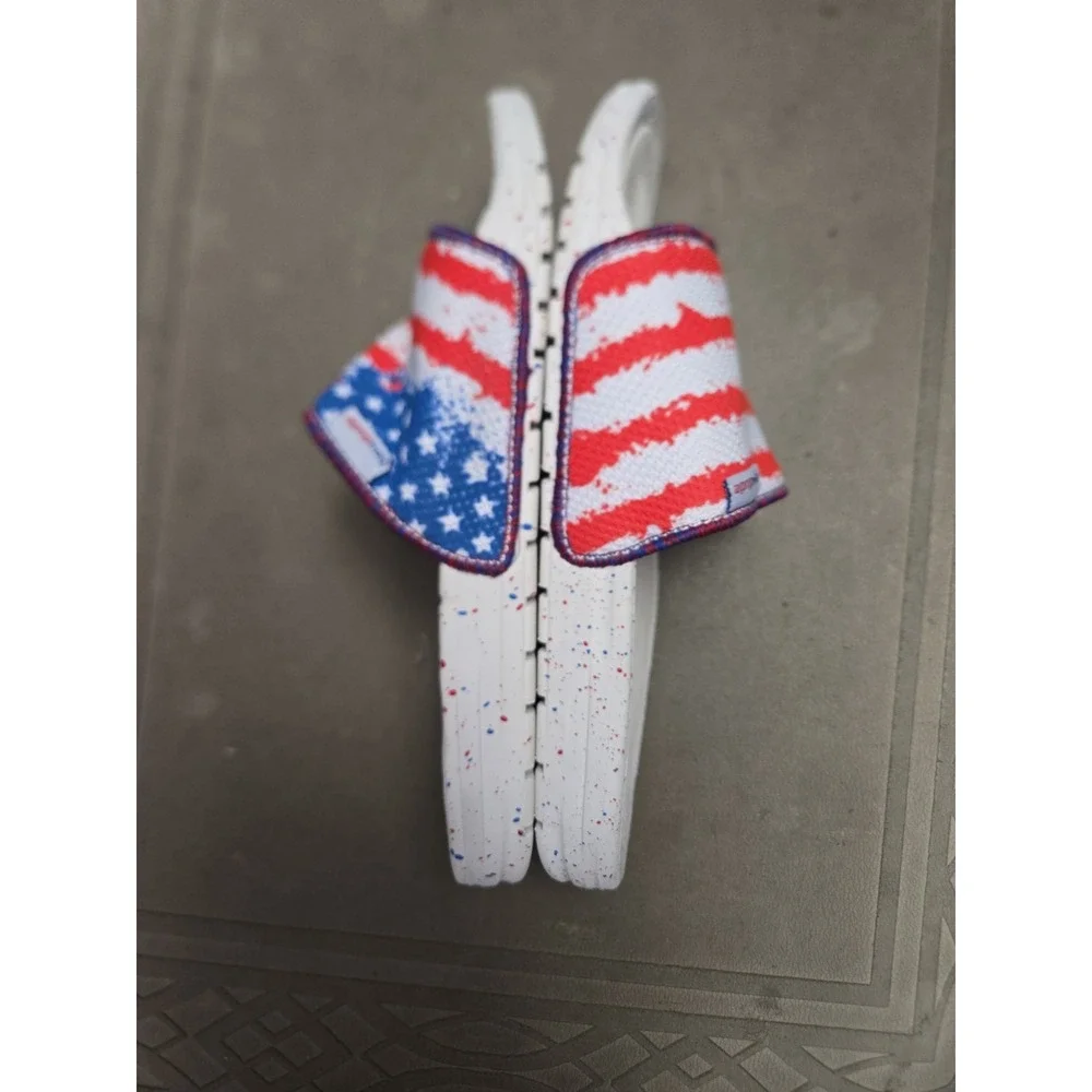 Hey Dude Slide Sandals American Flag Red White Blue Youth Sz 5 - Picture 3 of 5